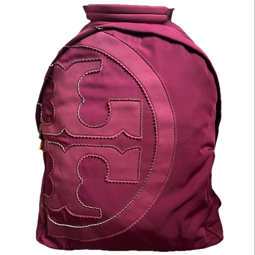 Tory Burch Burgundy Backpack with logo
